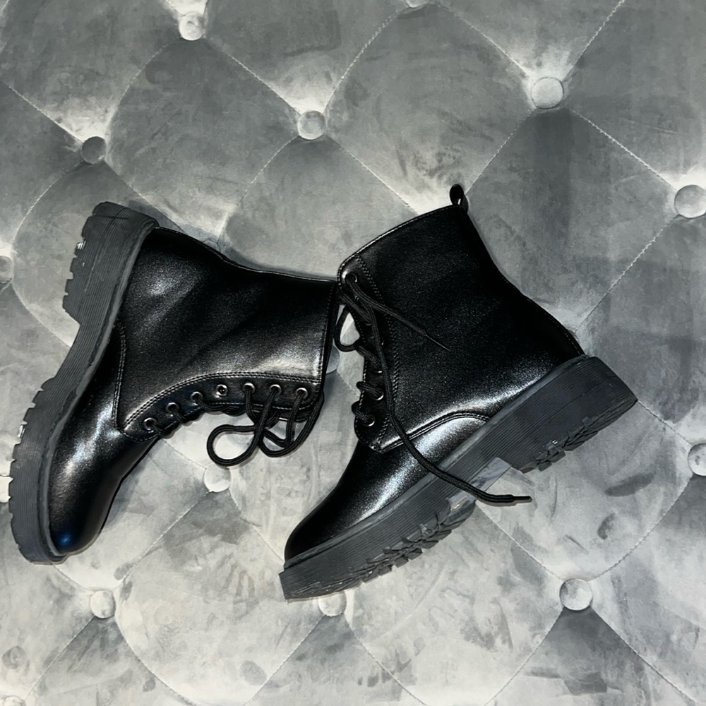 Black combat boots